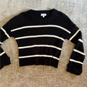Evereve Black and White Striped Sweater